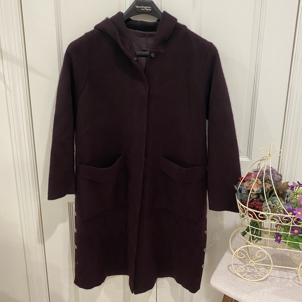 Purple coat with button details - size M